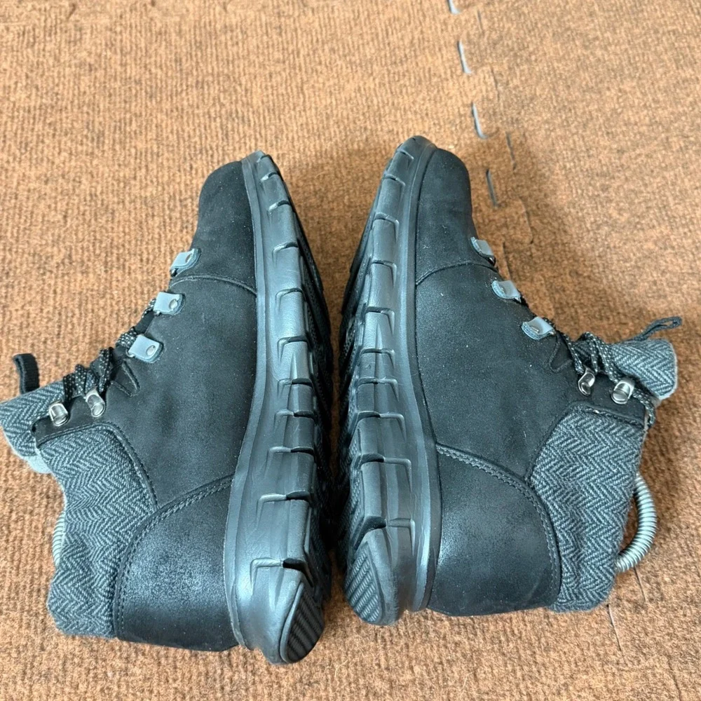 Skechers Synergy Cold Daze Black Herringbone Ankle Boots 44992 Womens 8‎ nice B+
